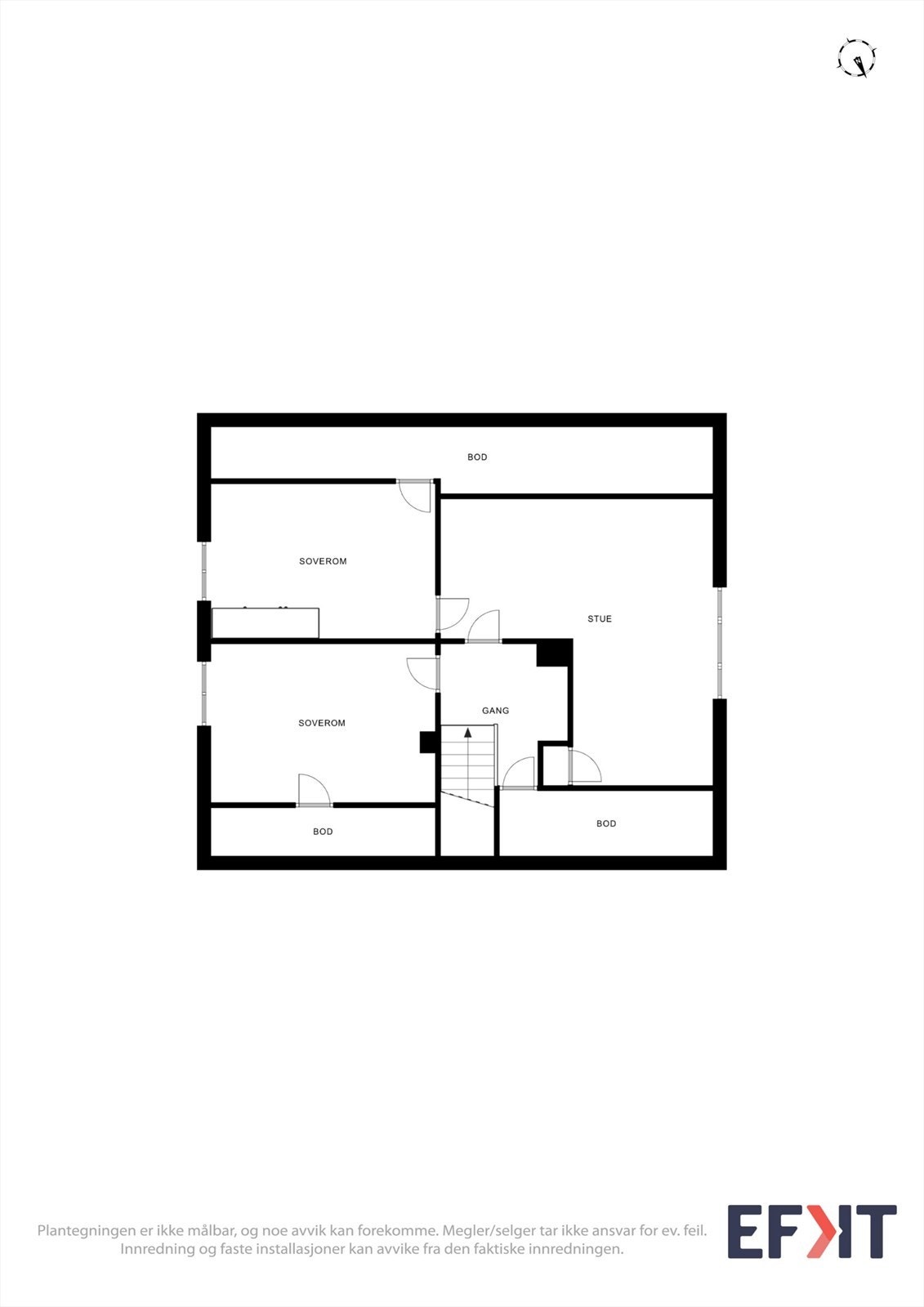 Loftsetasjen er innredet med en stue og to soverom, og utgjør en fin, adskilt avdeling i huset. Galleribilde