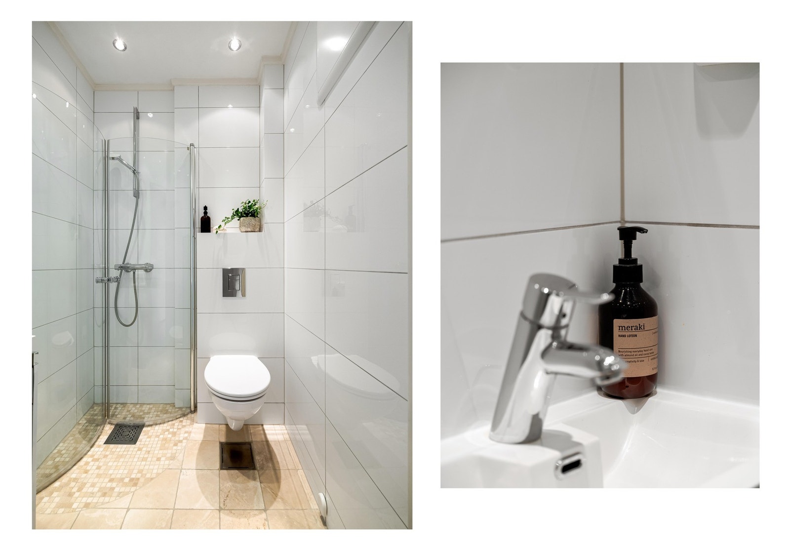 Nå gjør vi et lite hopp, og er inne på det andre badet. Dette har adkomst fra gangen. Galleribilde