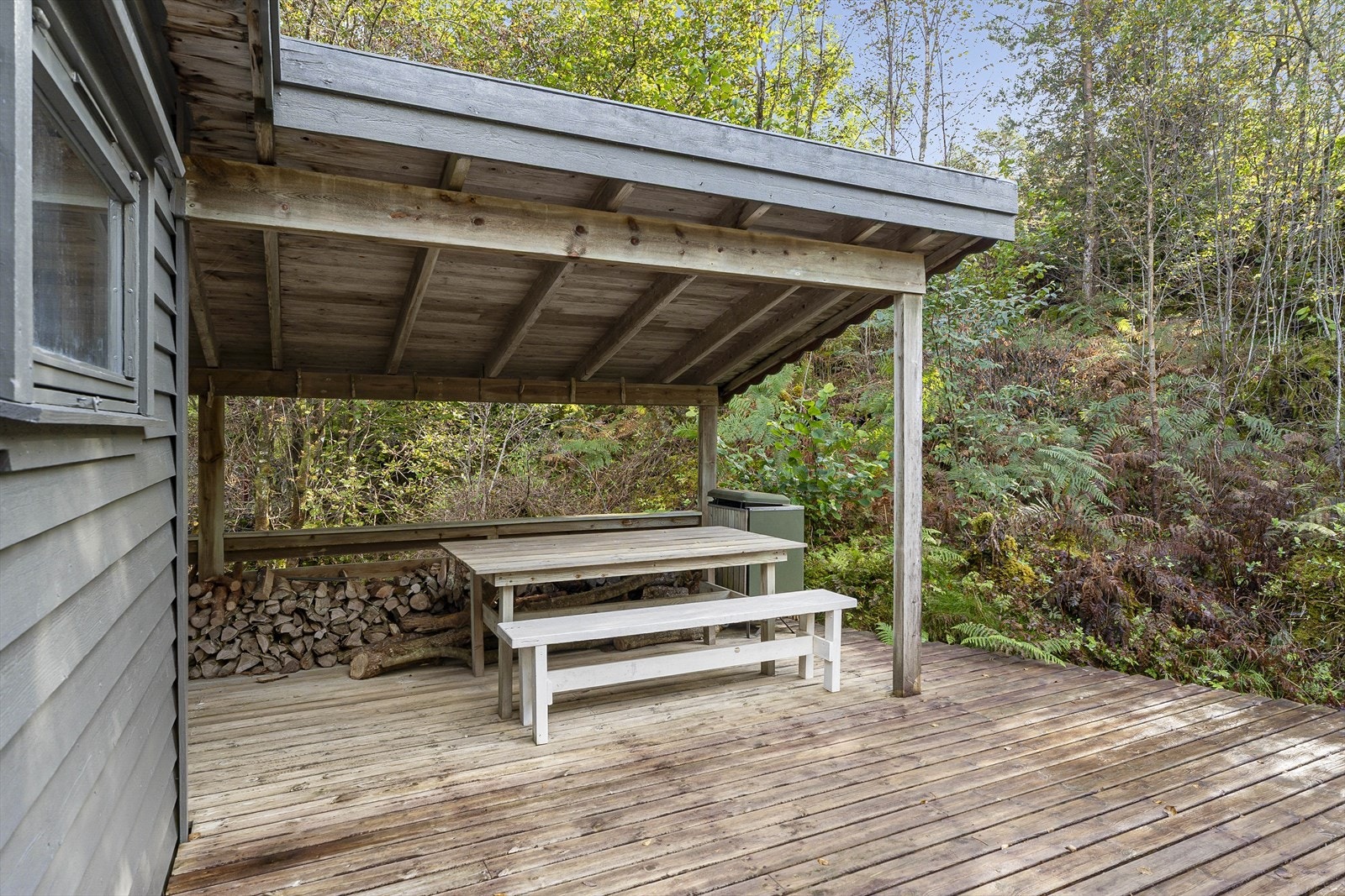 Deler av den store terrassen er overbygd Galleribilde