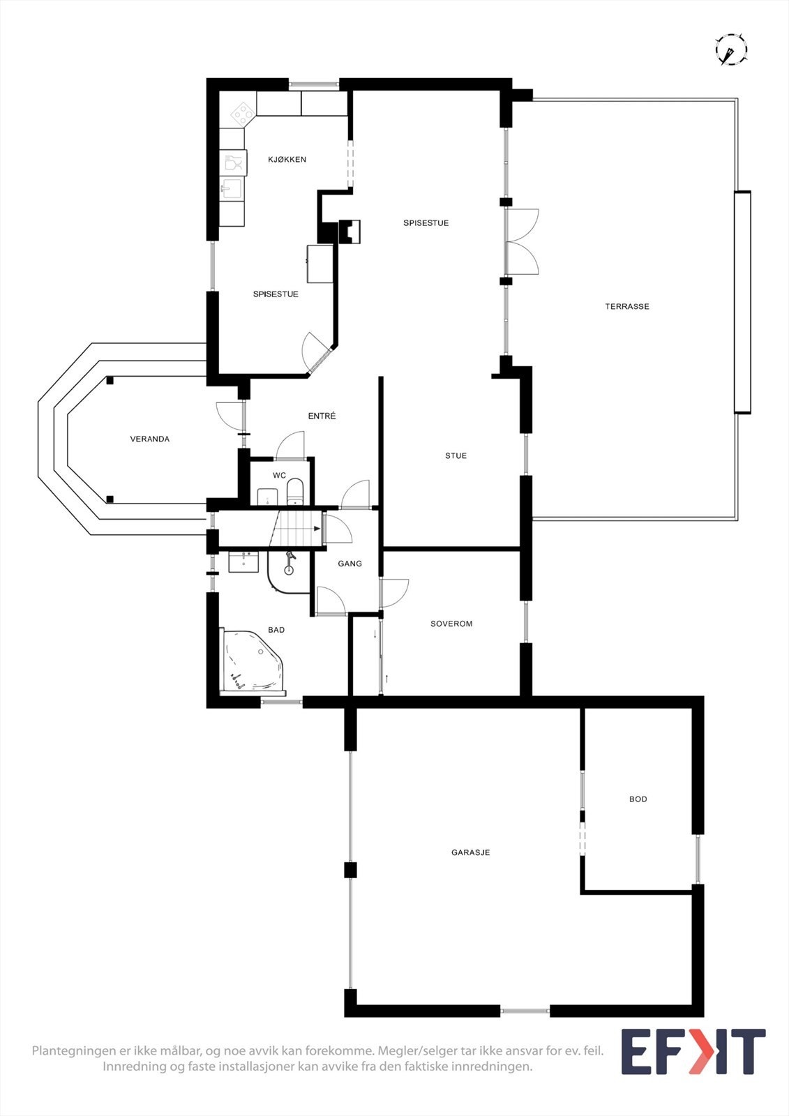 Plantegning 1. etasje Galleribilde