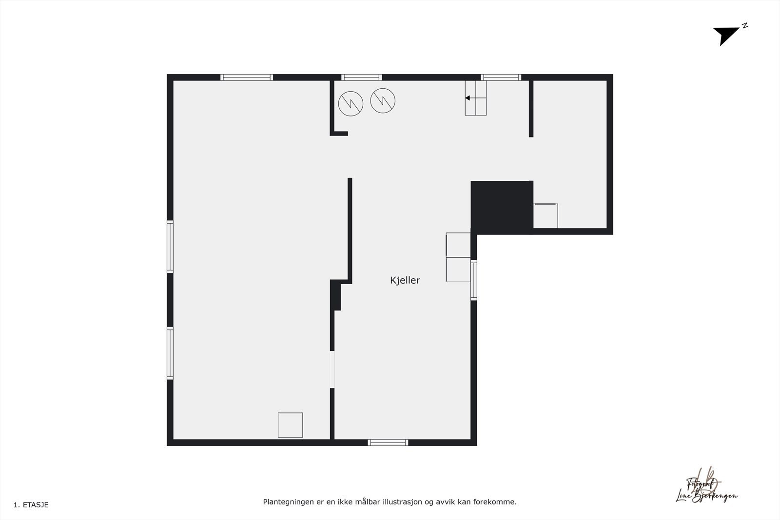 Plantegning kjeller. Galleribilde