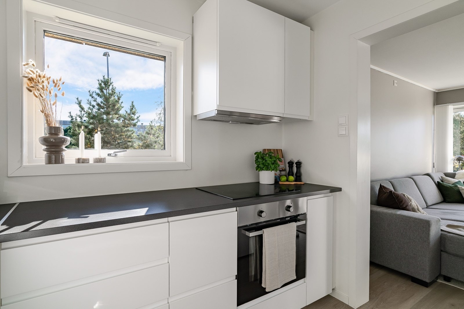 Arealet er effektivt utnyttet med gode lagringsmuligheter. Kjøkkenet er vurdert til tilstandsgrad 1 (TG 1) av takstmann, uten registrerte skader eller fukt. Galleribilde