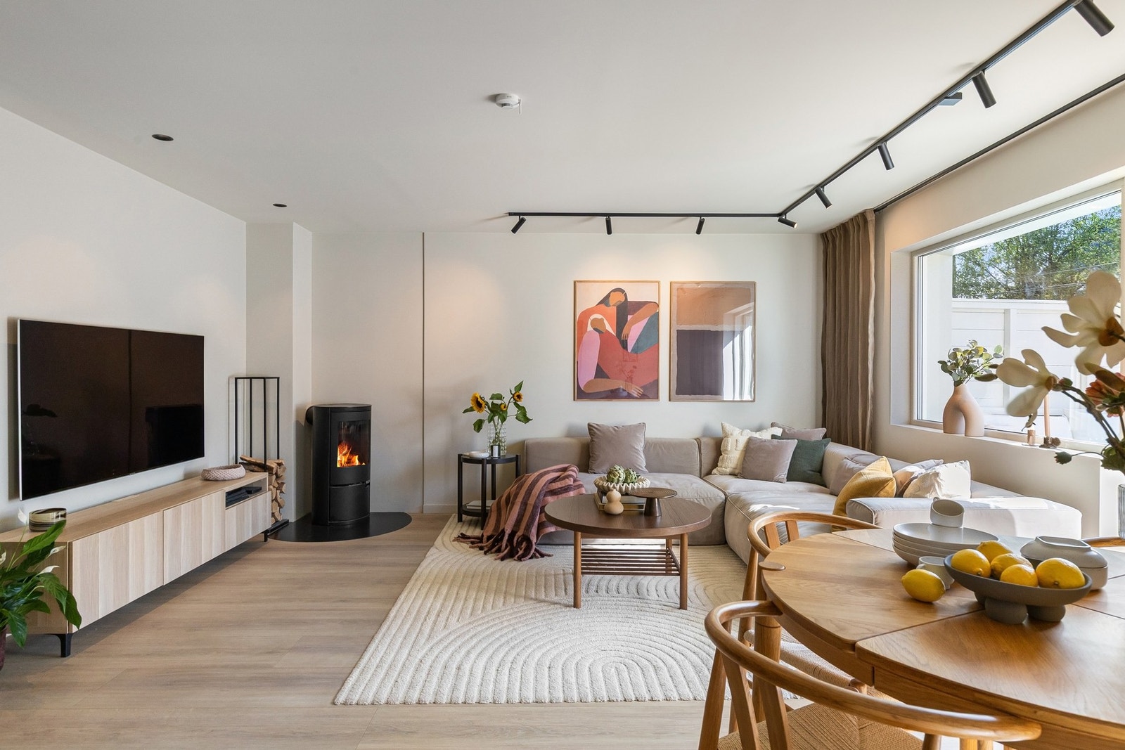 Stue med peisovn Galleribilde