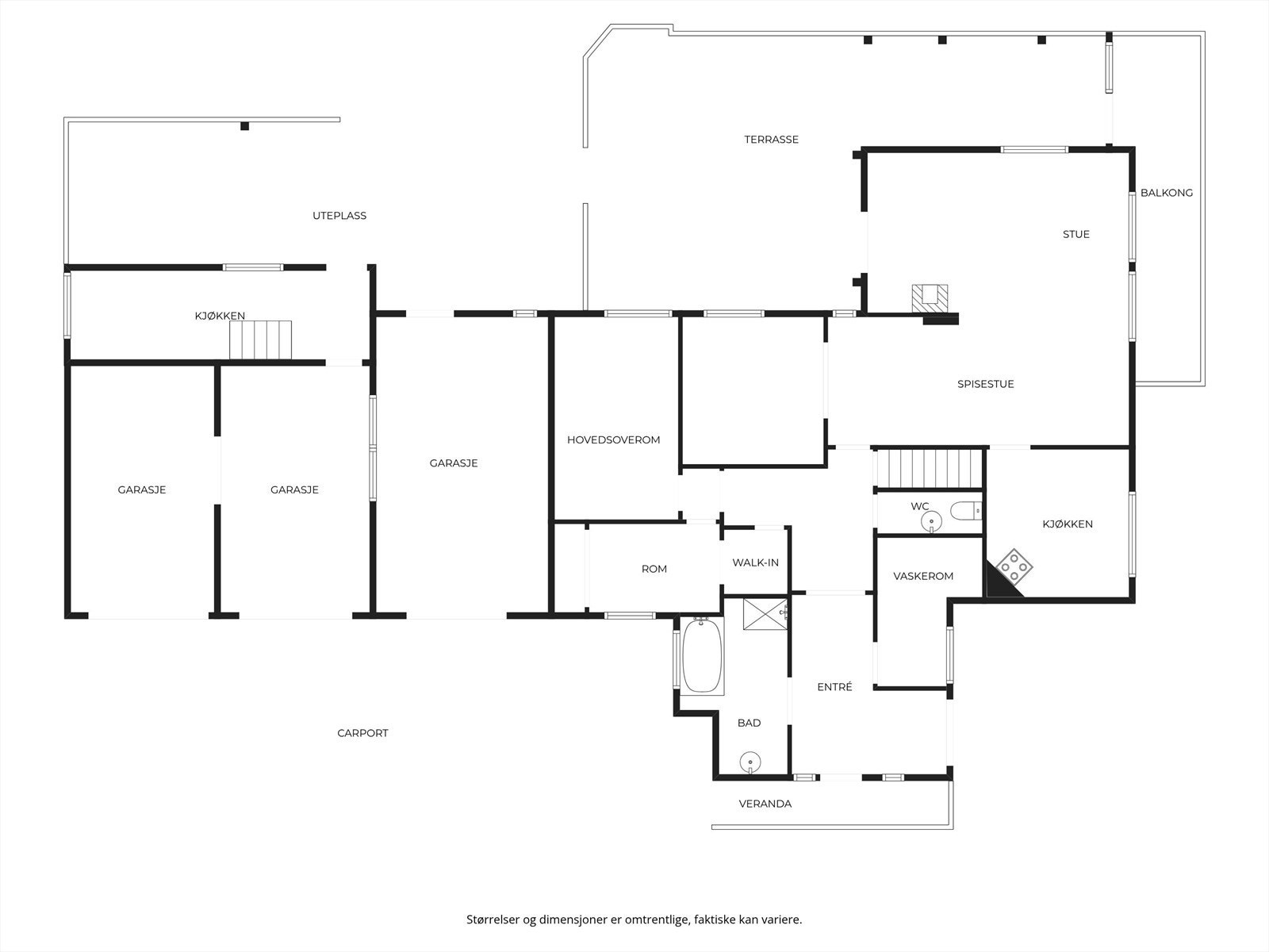 Plantegning hovedetasje. Galleribilde
