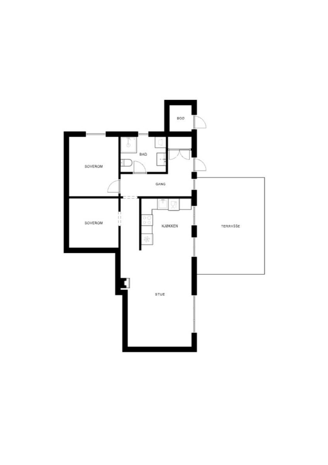 Planskisse - Leilighet i underetasjen Galleribilde