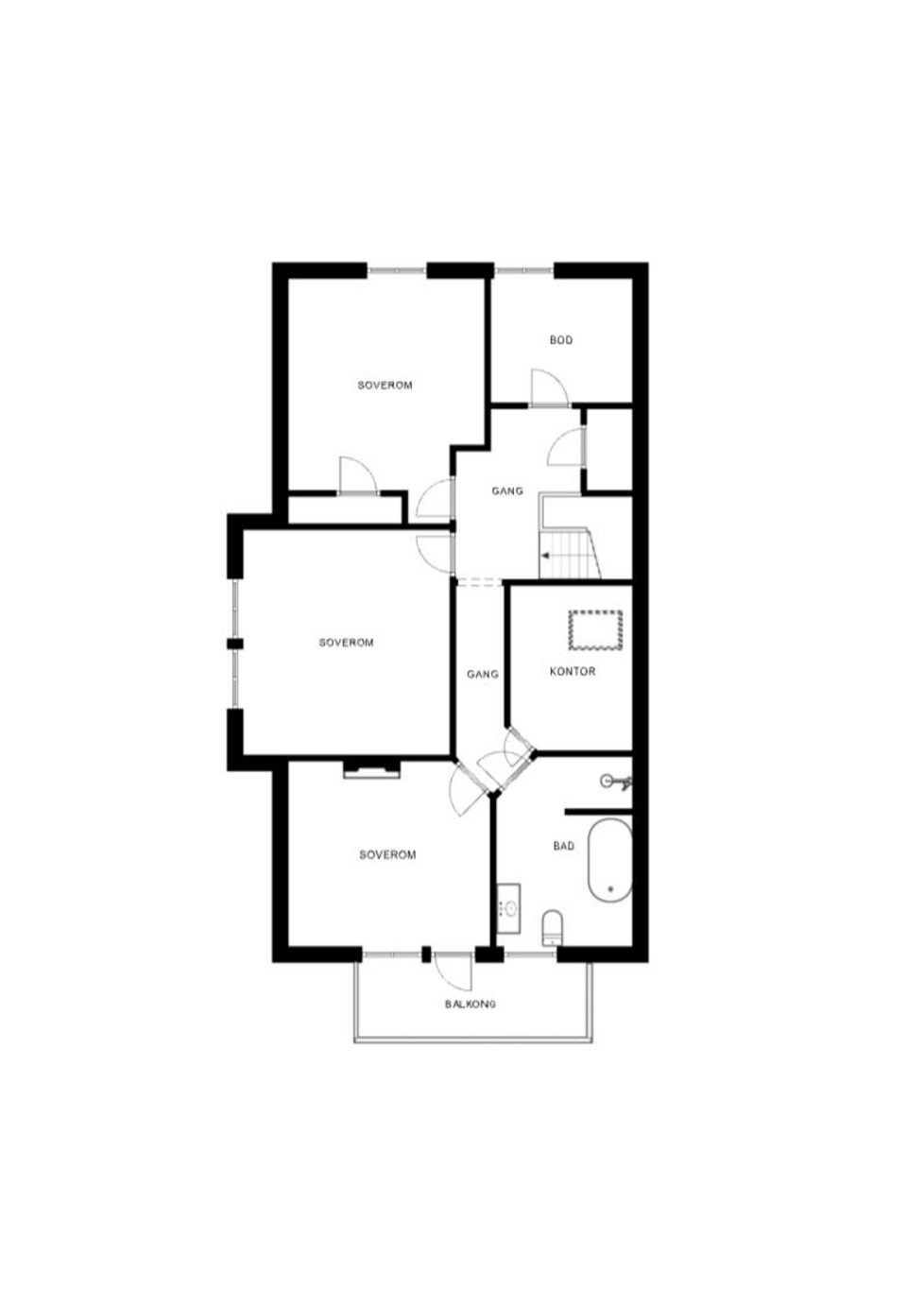 Planskisse - 2. etasje i bolig Galleribilde