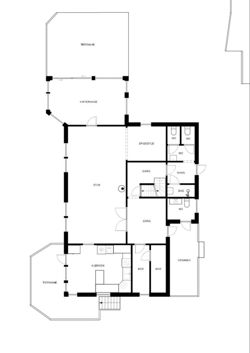 Planskisse - 1. etasje i boligen Galleribilde