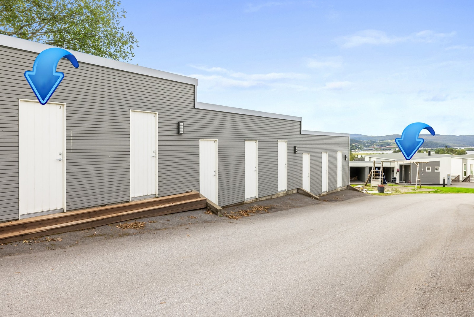 Egen bod i felles bodrekke med beliggenhet rett ovenfor boligen Galleribilde