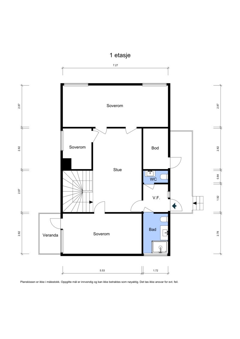 Plantegning første etasje Galleribilde