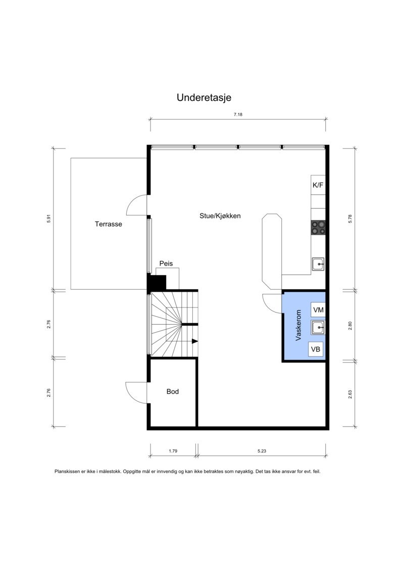 Plantegning underetasje Galleribilde