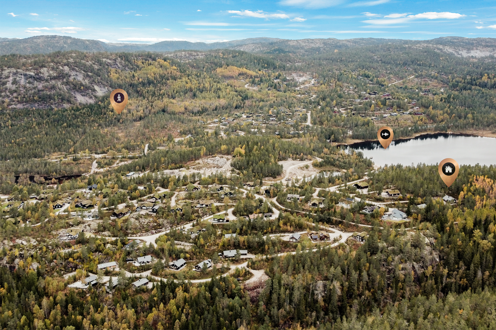 Hytta ligger pent innerst på en endetomt. Galleribilde