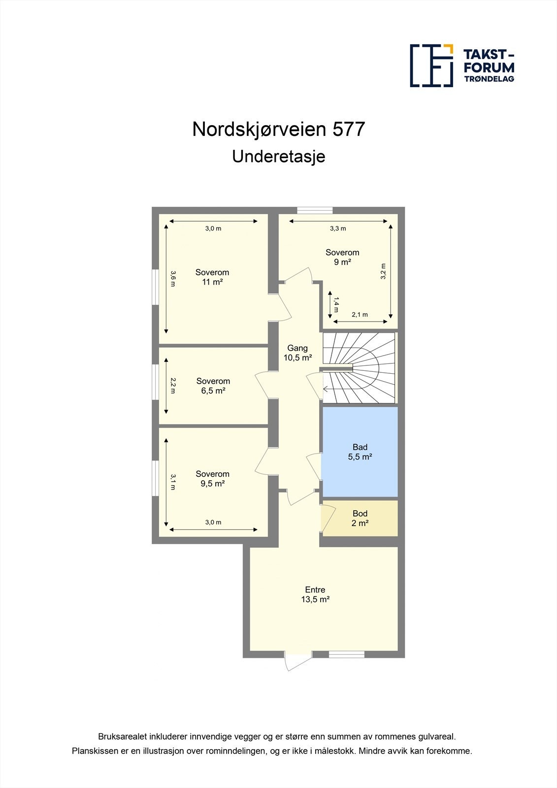 Planskisse underetasje. Galleribilde