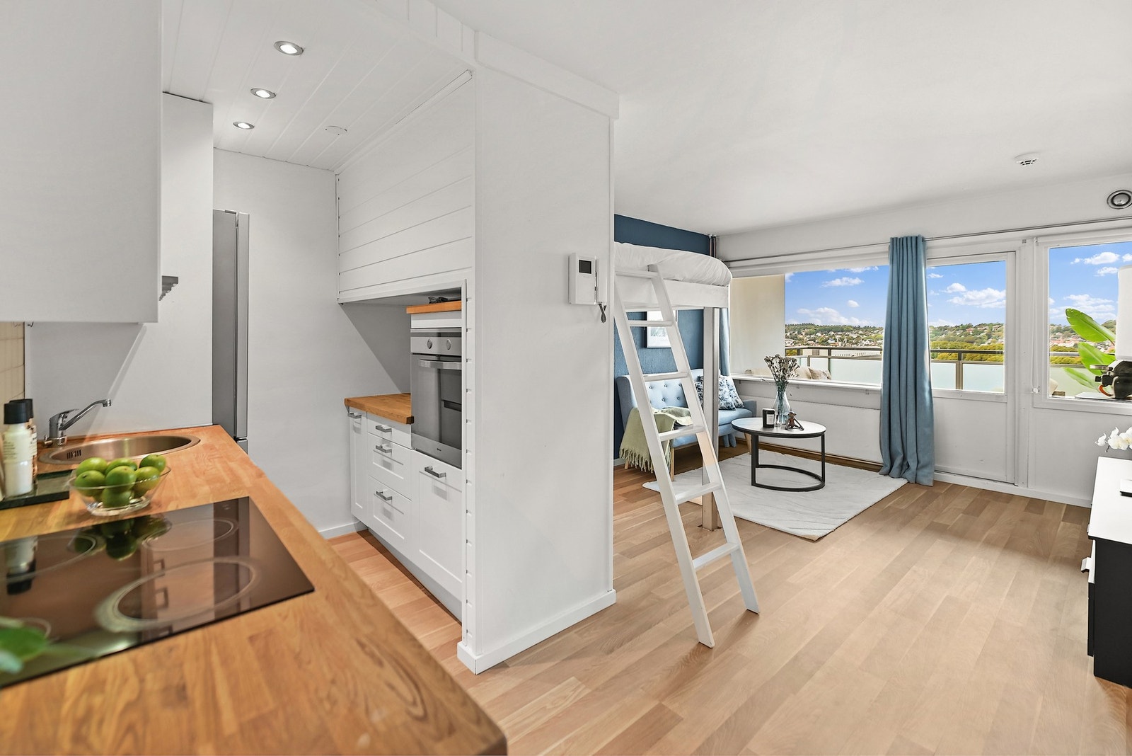 Denne leiligheten kombinerer urbane bekvemmeligheter med flott utsikt over byen, Jeløy og fjorden. Galleribilde