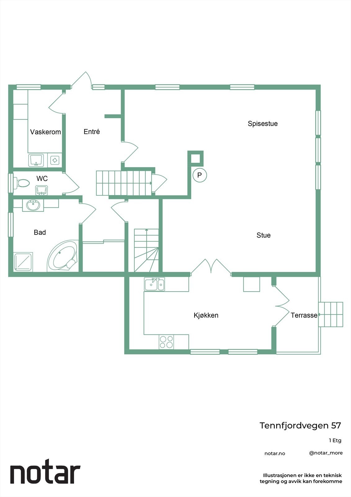 Planløsning 1. etasje. Galleribilde