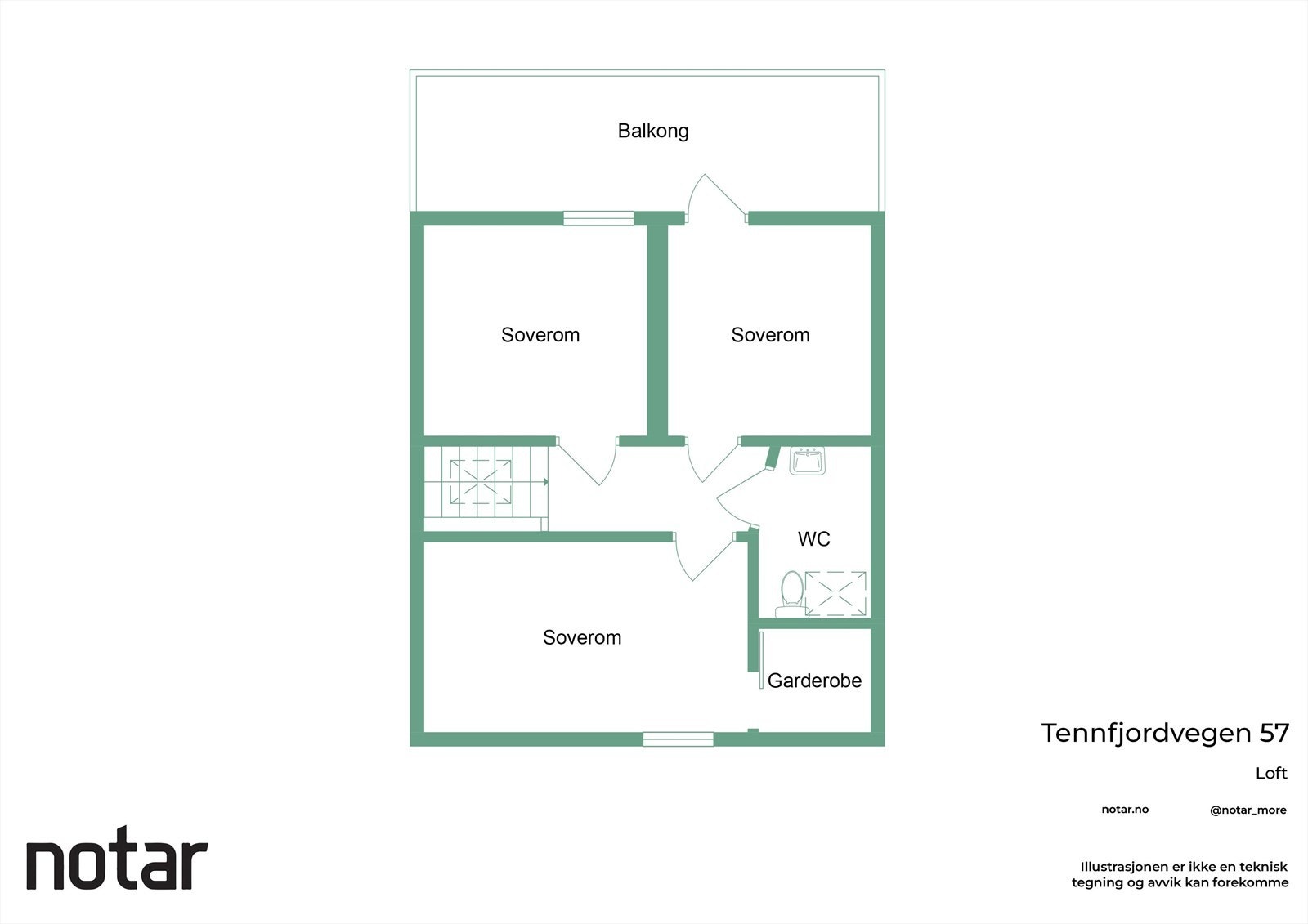 Planløsning loftsetasje. Galleribilde