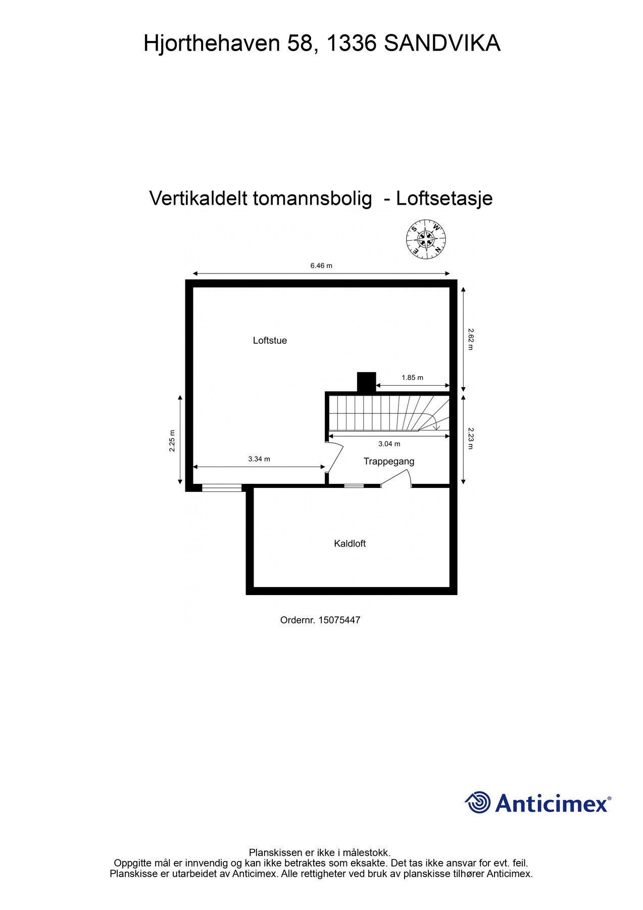 Plantegning loftsetasje. Galleribilde