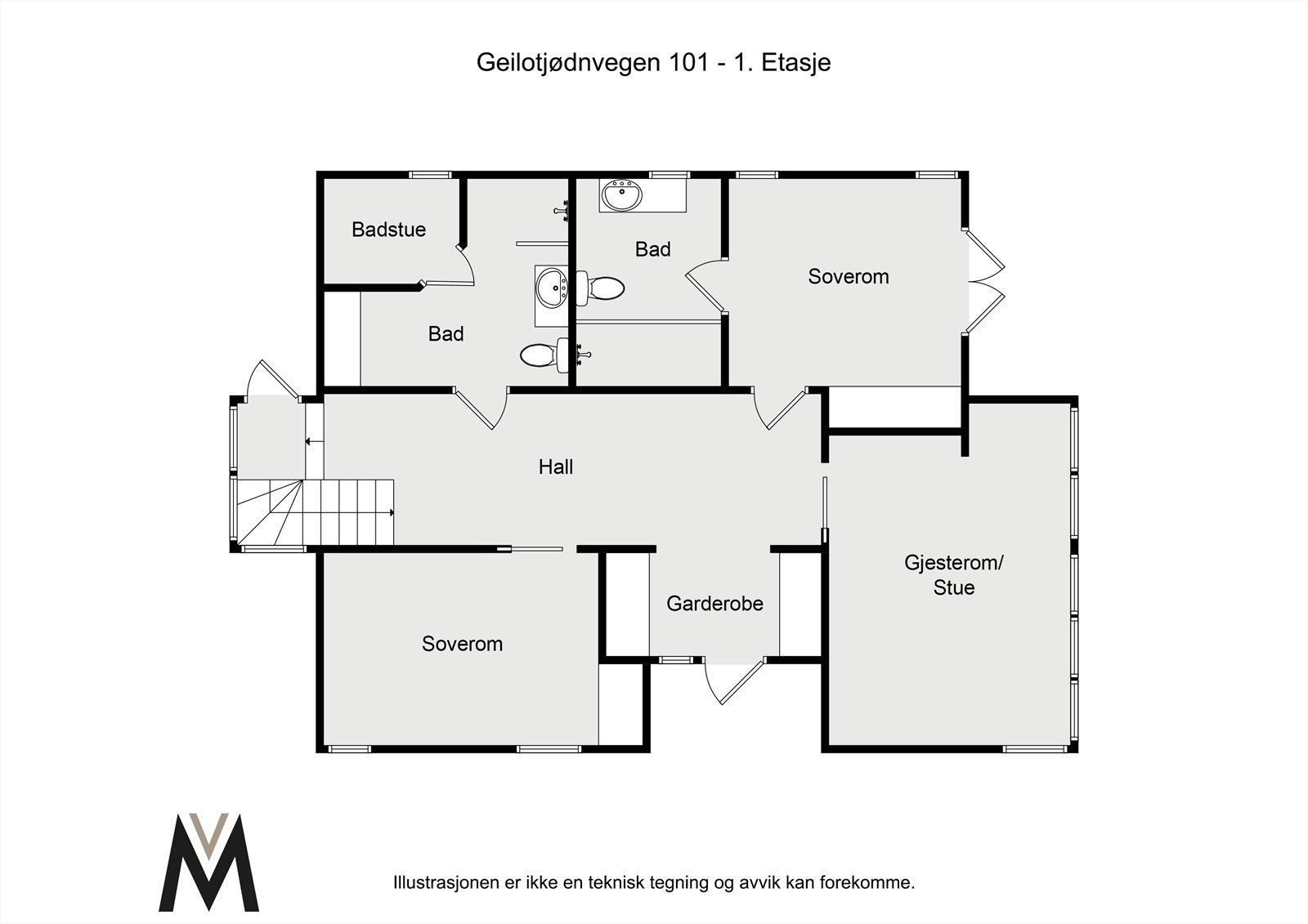 Planløsning 1.etasje. Galleribilde