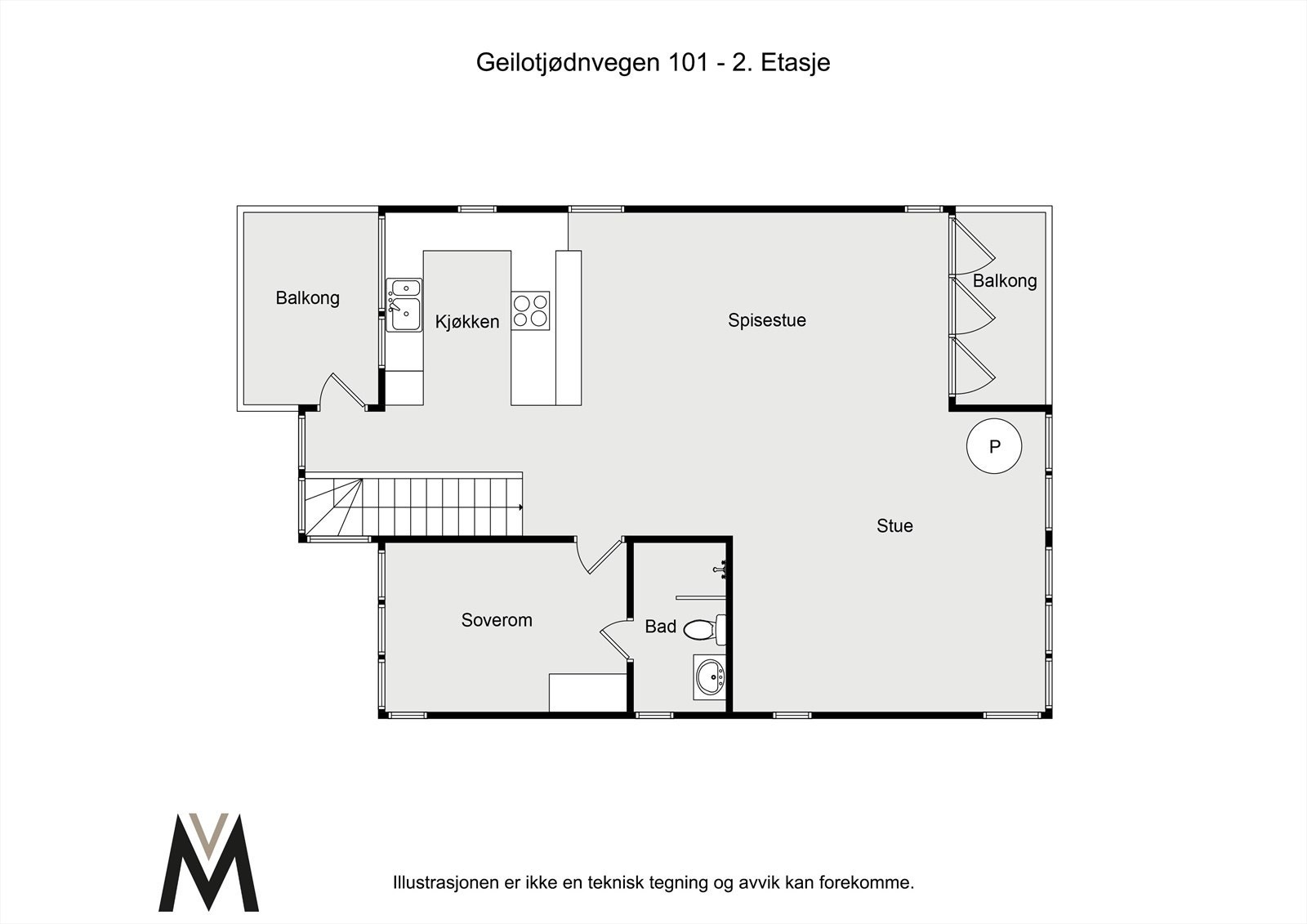 Planløsning 2.etasje. Galleribilde