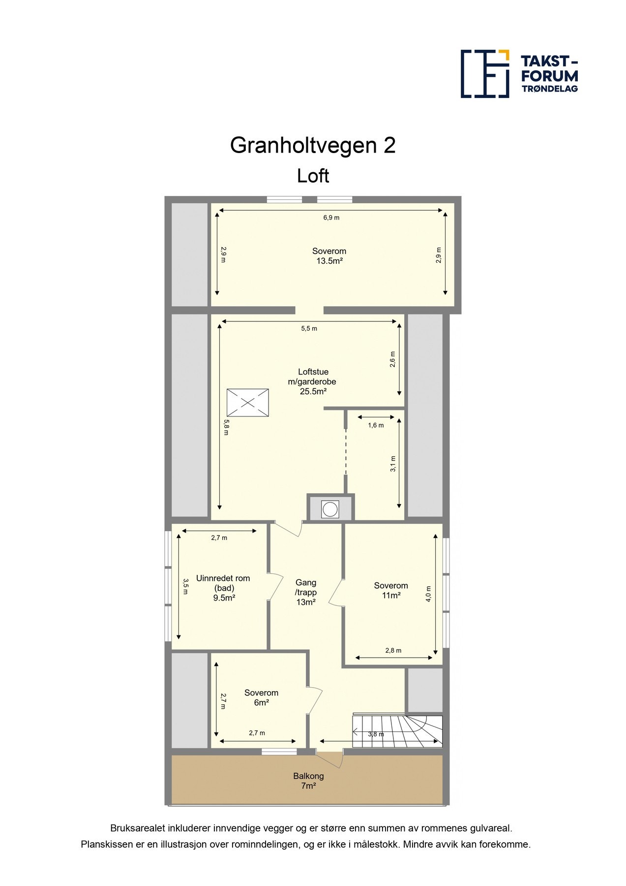 Planskisse loft Galleribilde