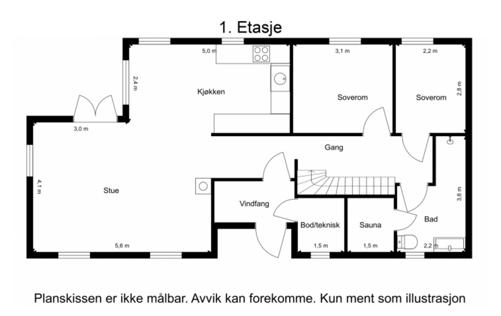 Plantegning 1. etasje Galleribilde