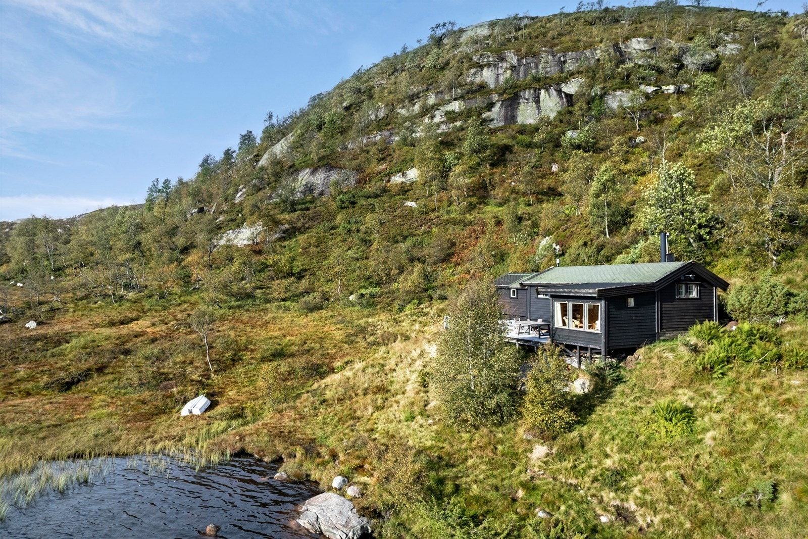 Tomten er en naturtomt som smelter sømløst sammen med de naturskjønne omgivelsene. Galleribilde
