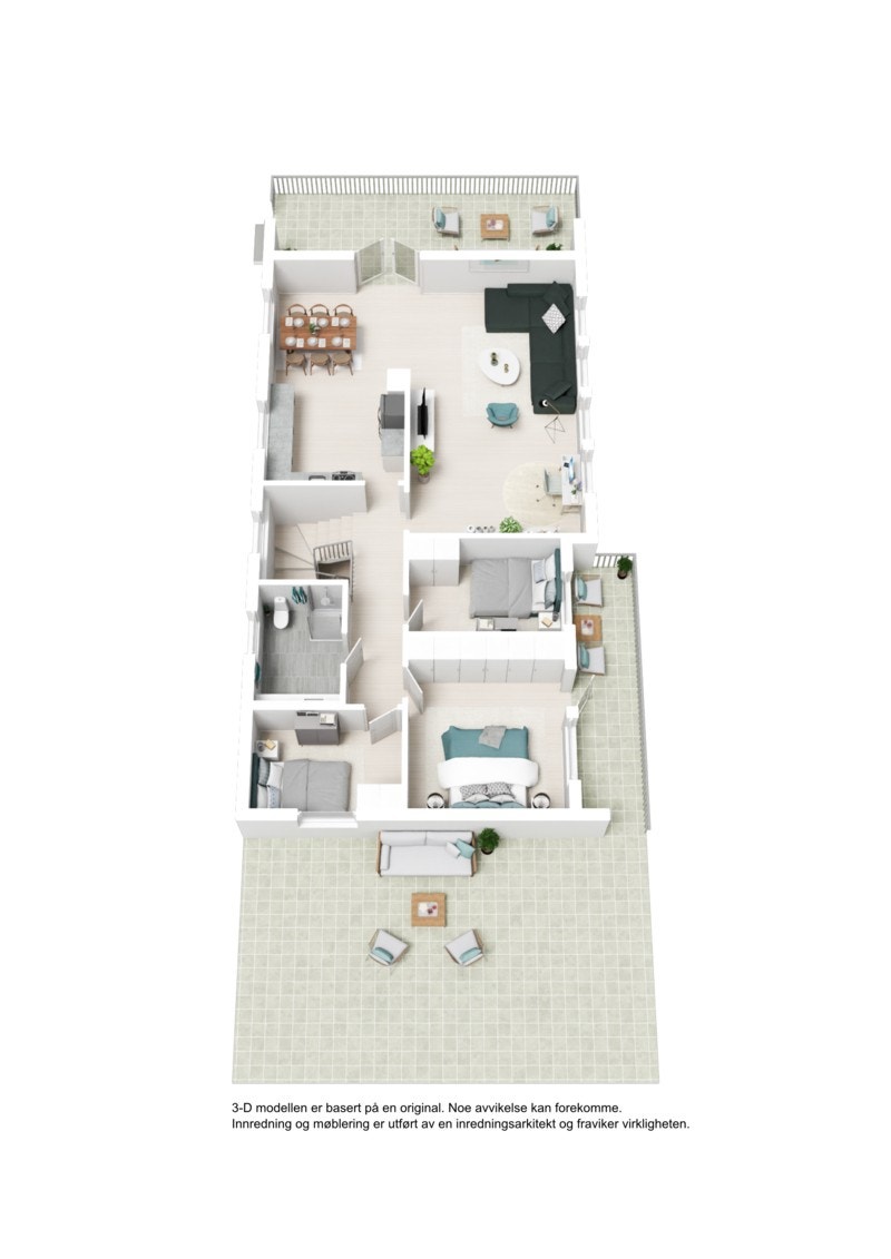 3D plantegning 1.etg. Galleribilde