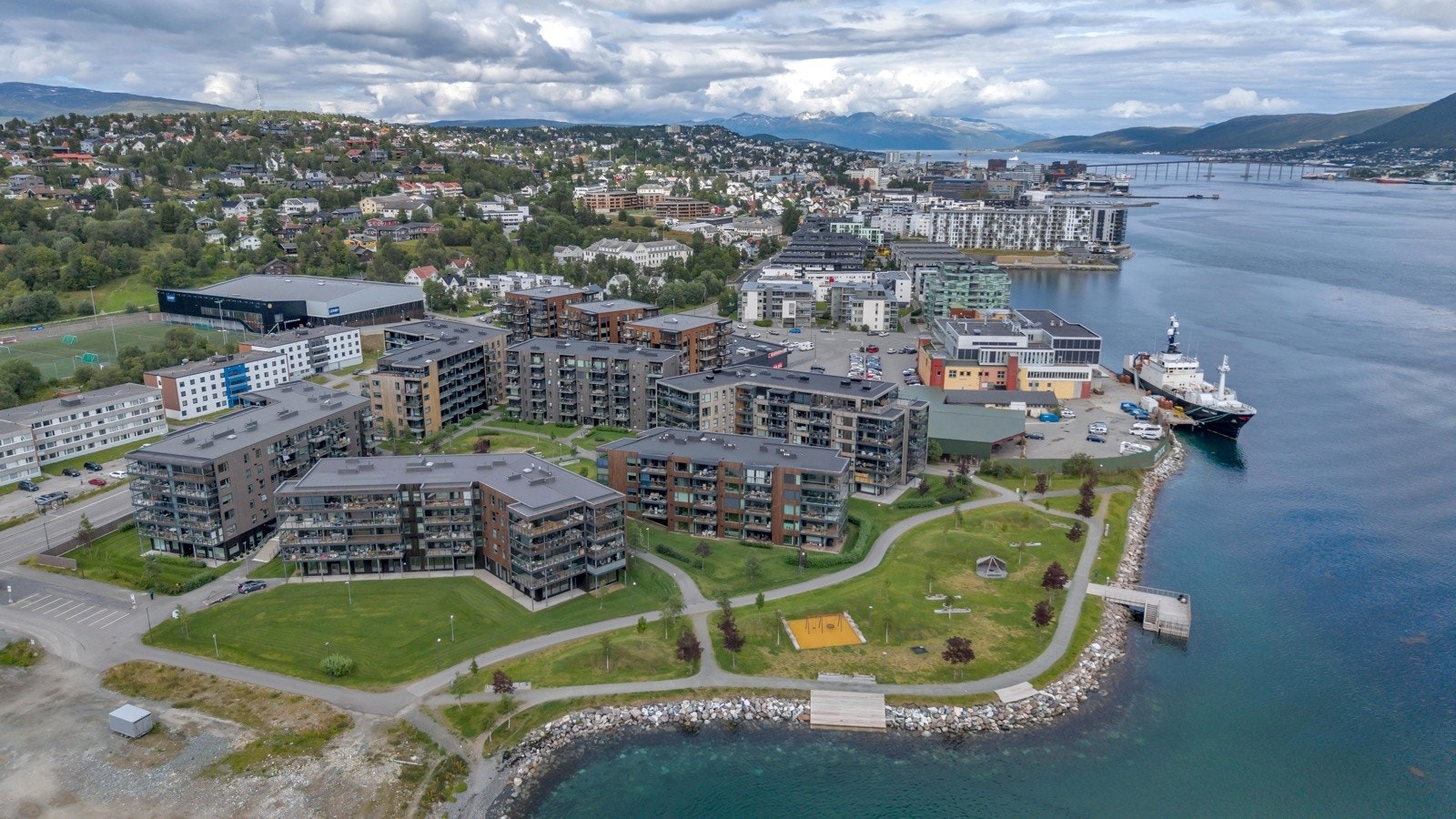 Bjerkaer Sjøpark er et flott og nyere boligområde sør på Tromsøya Galleribilde