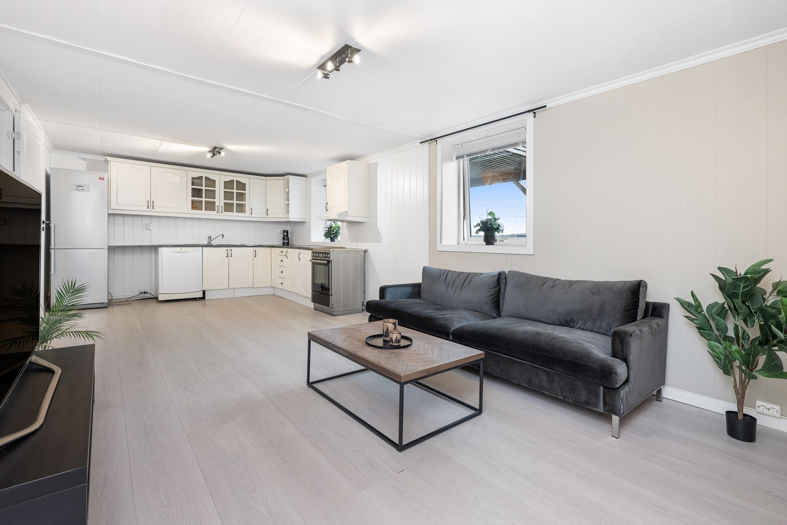 Stue/kjøkken i underetasjen. Galleribilde