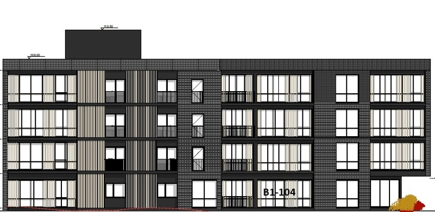 - Bygget sett fra vest, beliggende på plan 1 - Galleribilde