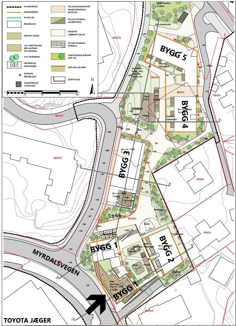 - Oversikt over Lille Gartnerløkken og plassering av B1-104 (Bygg 1) - Galleribilde