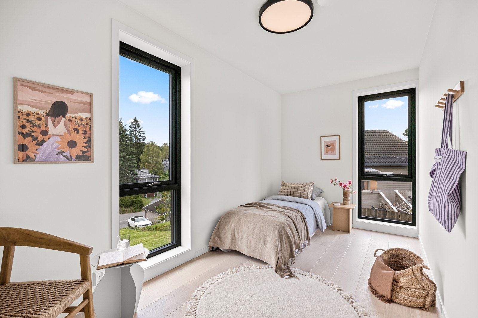 Det er total 4 soverom i boligen samt loftstue Galleribilde