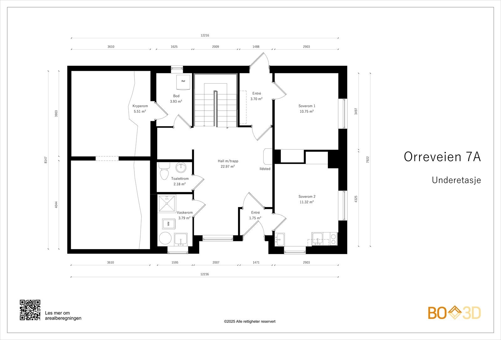 Underetasje: Entré, hall med trapp, vaskerom, wc, bod, 2 soverom, entre/garderobe med egen inngang. Galleribilde