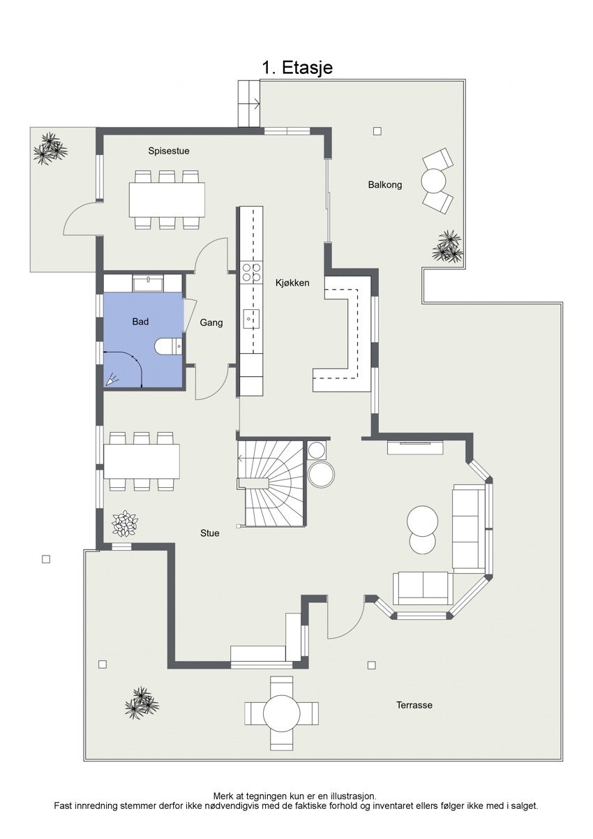 Plantegning 1.etasje Galleribilde