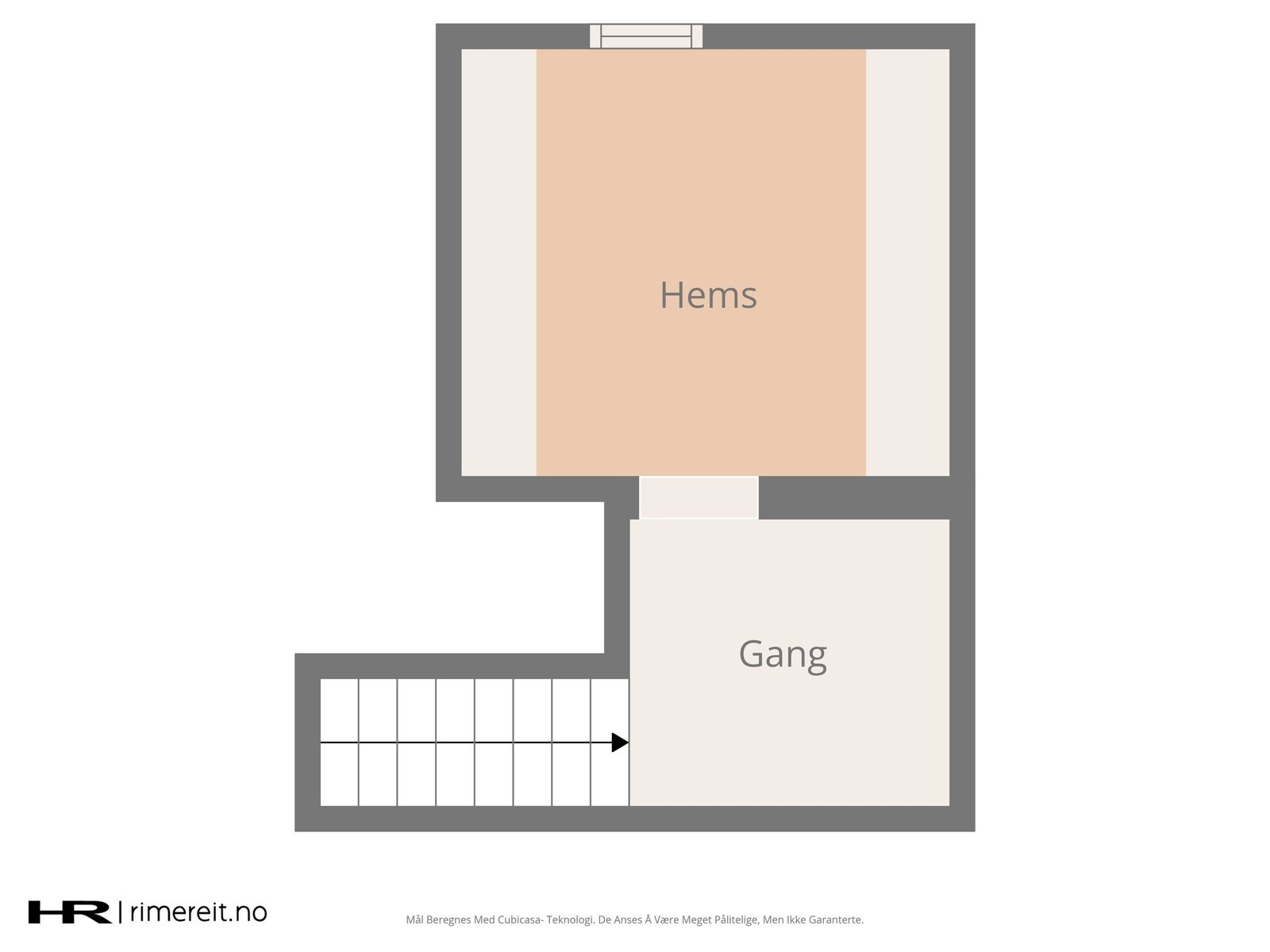 Plantegning, hems med trapp Galleribilde