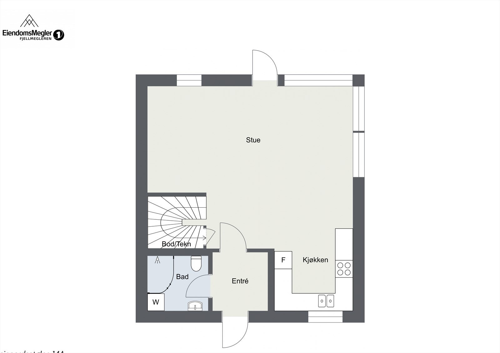 Plantegning 1. etg. Galleribilde