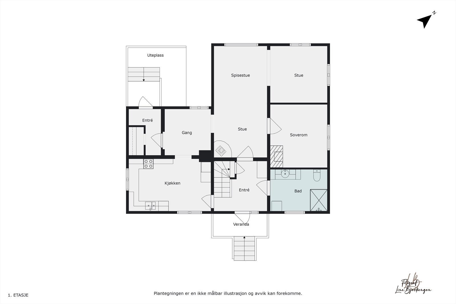 Plantegning hovedetasje Galleribilde