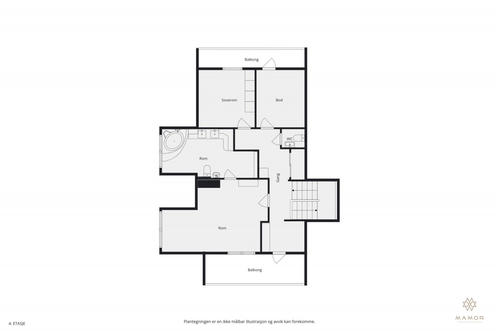 Plantegning loftsetasje Galleribilde