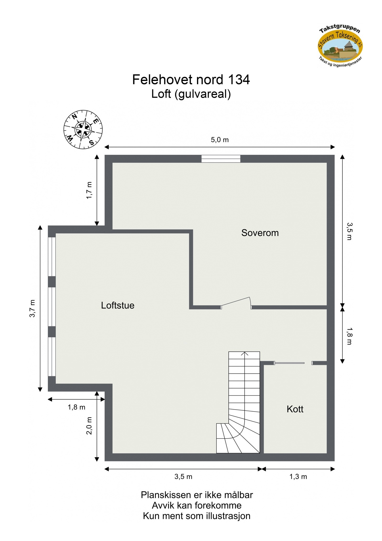 Plantegning loft. Galleribilde