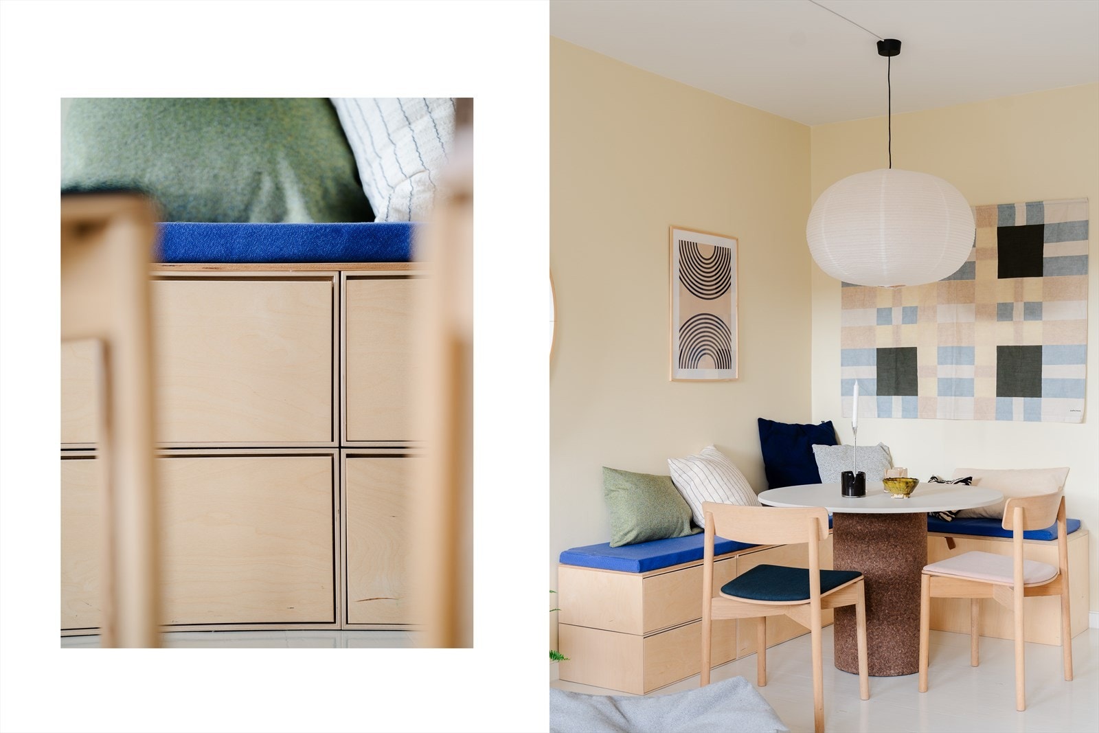 Praktisk sittebenk med lagring under Galleribilde