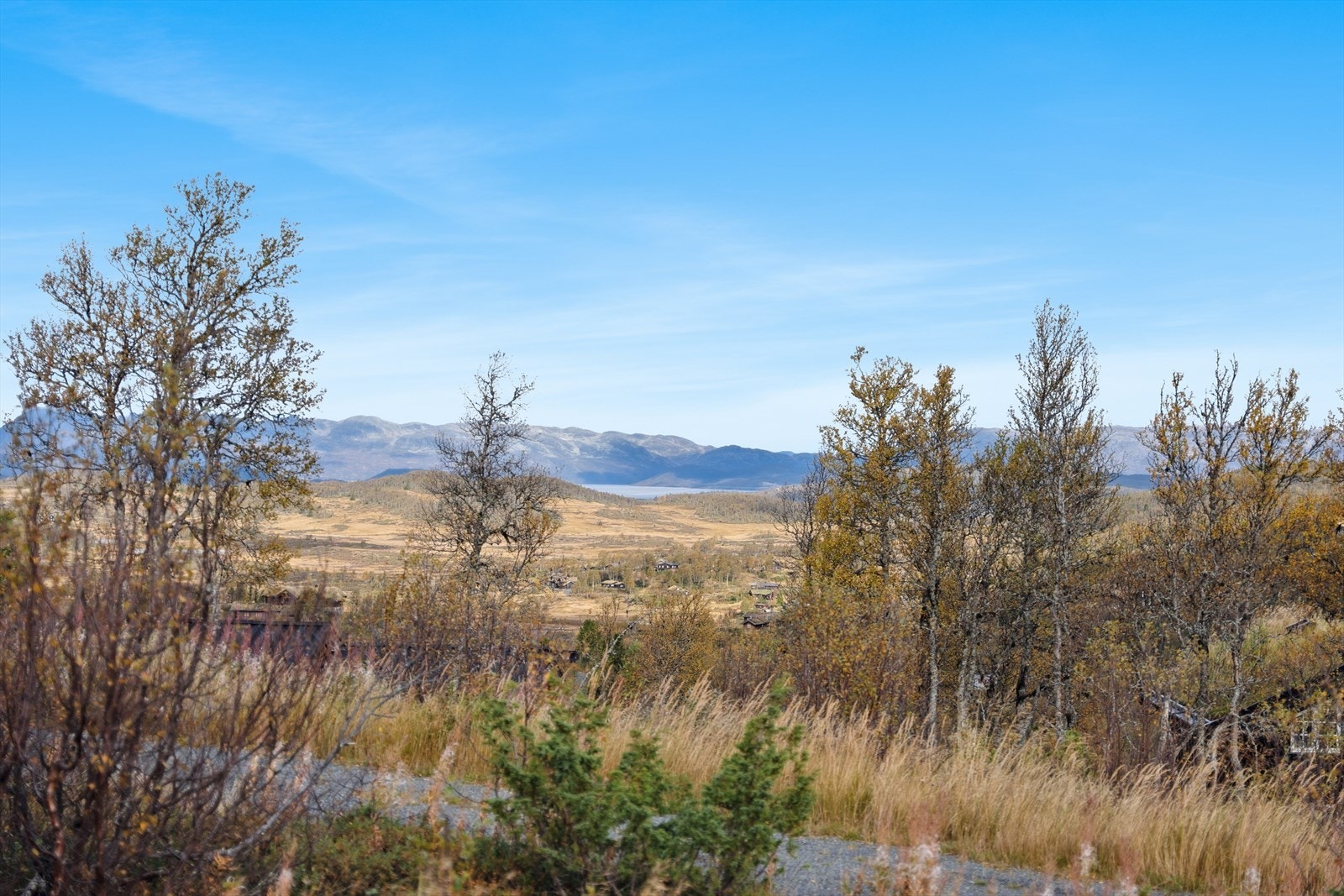 Høyt og fritt med fantastisk utsikt over Uvatn og Hardangervidda - her kan du nyte solen og den storslåtte naturen hele dagen. Galleribilde