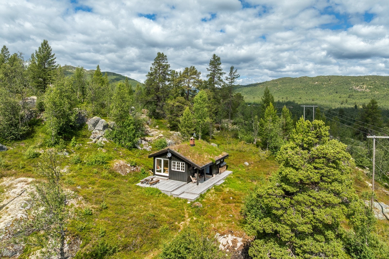 Velkommen til vakre Vågslid/Botn og denne nydelige fritidseiendommen, beliggende fritt og usjenert i naturskjønne omgivelser. Galleribilde