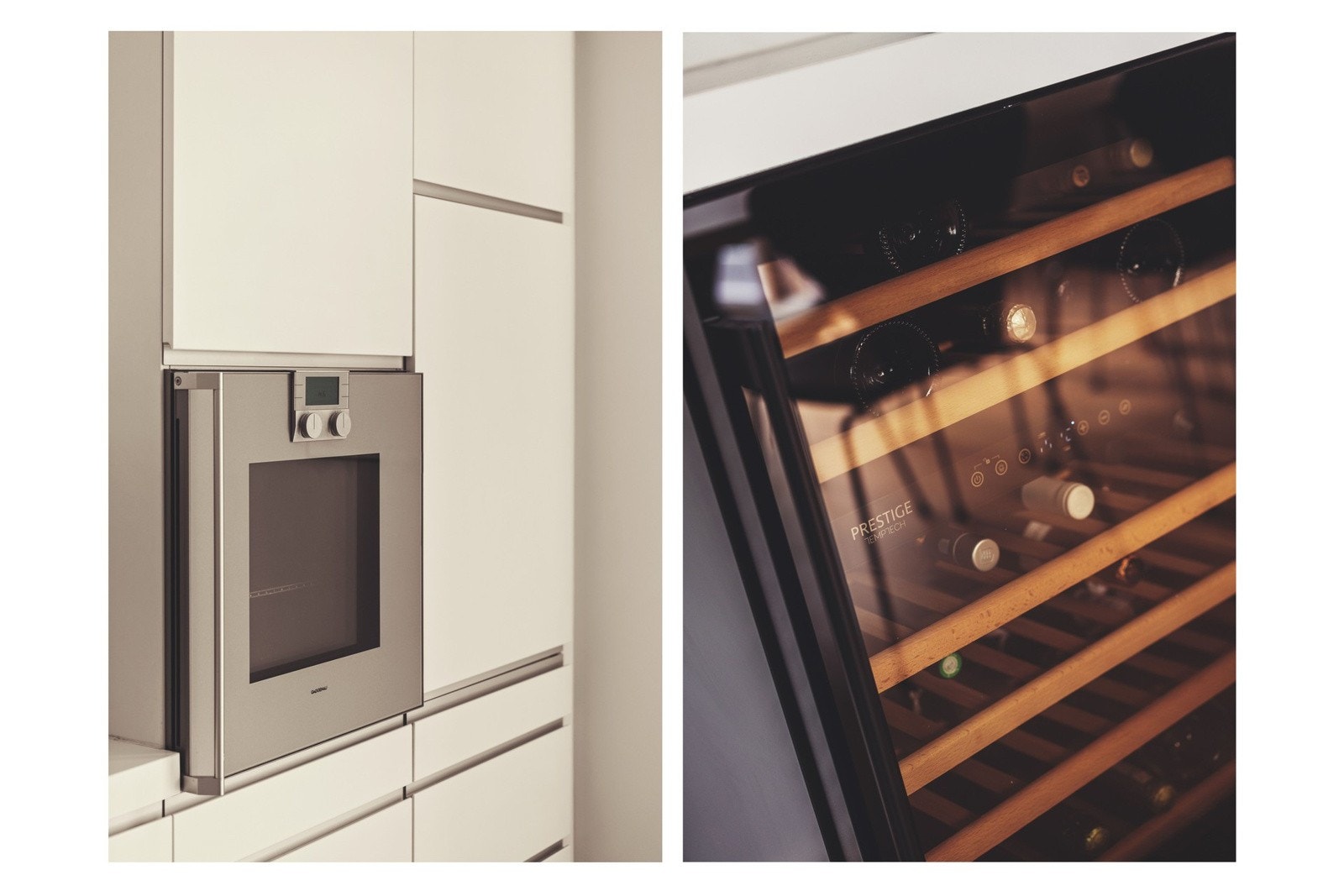 Detaljbilde av ovnen som er et av de lukseriøse hvitevarene leiligheten tilbyr fra Gaggenau. Galleribilde