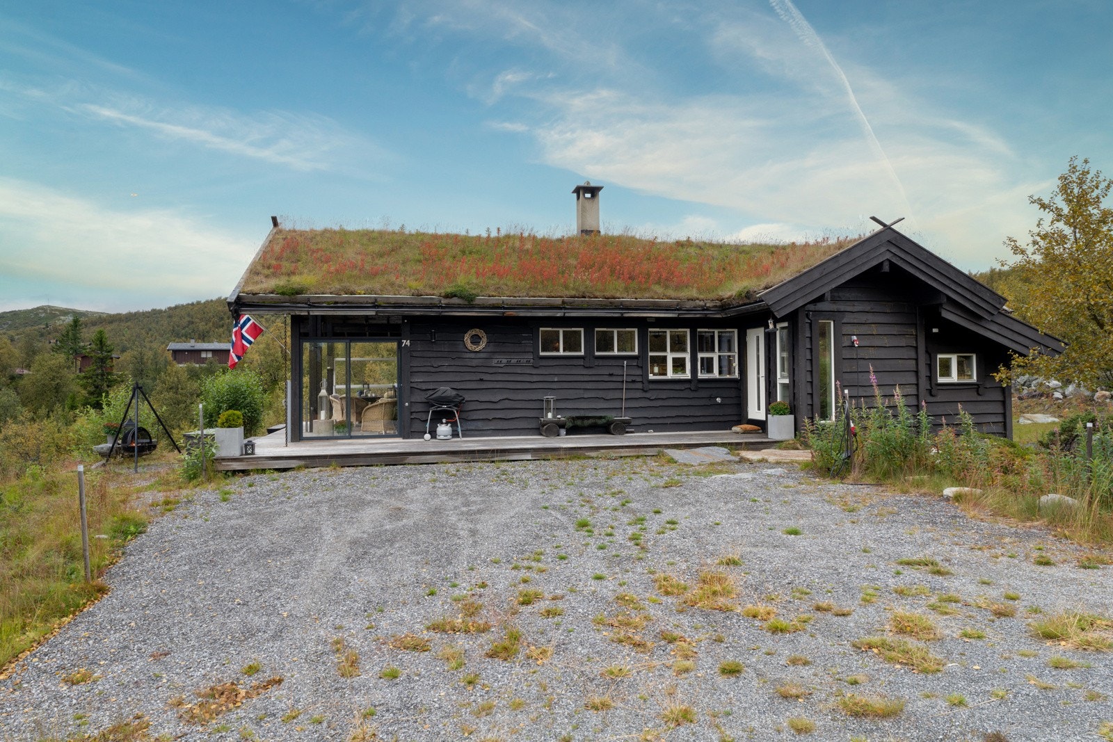 Enkel adkomst og parkering utenfor døra. Også muligheter for å lade El-bil. Galleribilde