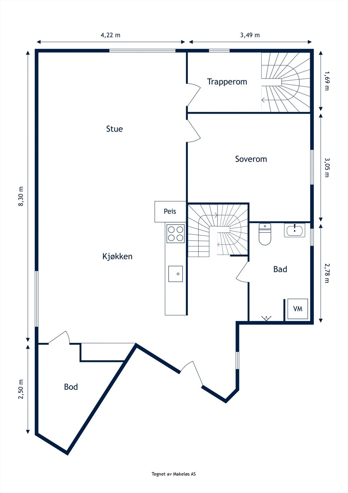 Plantegning 2. etasje Galleribilde