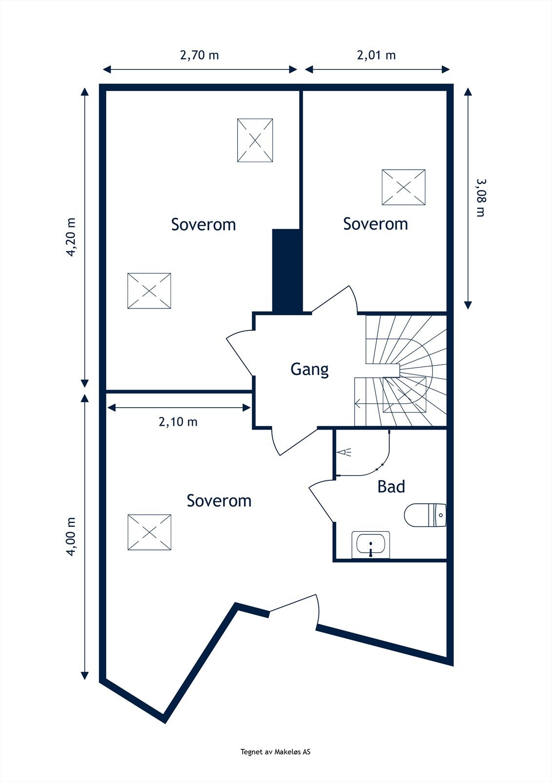 Plantegning loft Galleribilde
