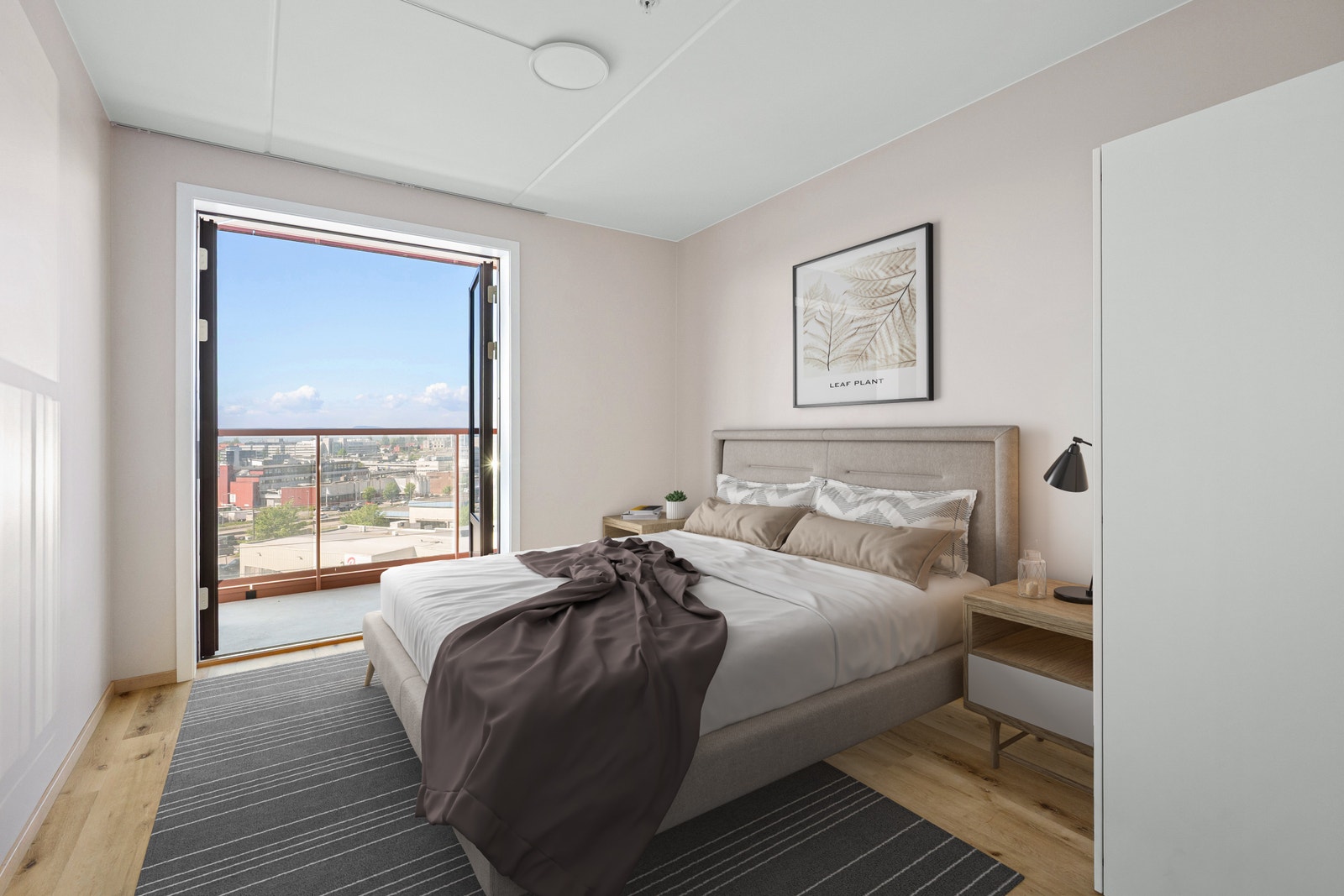 Lyst soverom med direkte adkomst til balkong og gode solforhold. Galleribilde