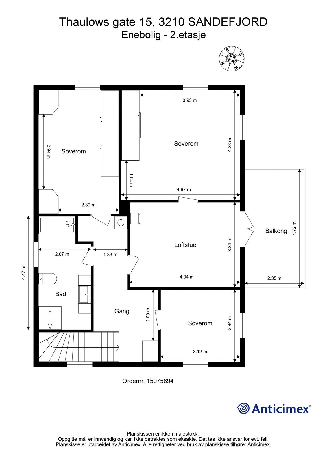 Plantegning - Enebolig - 2.etasje Galleribilde