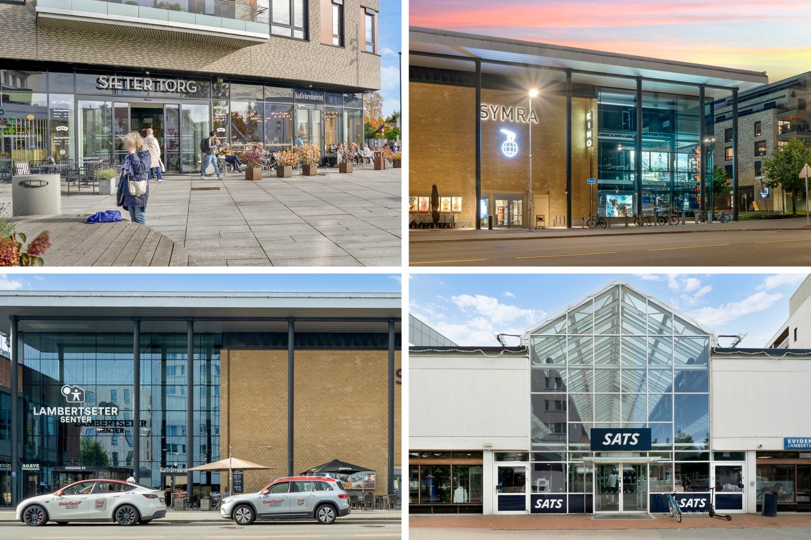 Lambertseter er et område preget av kultur og aktivitet, med bl.a. Deichman bibliotek. I tillegg er Sæter Torg, åpnet i 2016, blitt et populært møtested med bakerier, kaffebarer, spisesteder, kles- og interiørbutikker, apotek, frisør og blomsterhandel. Galleribilde