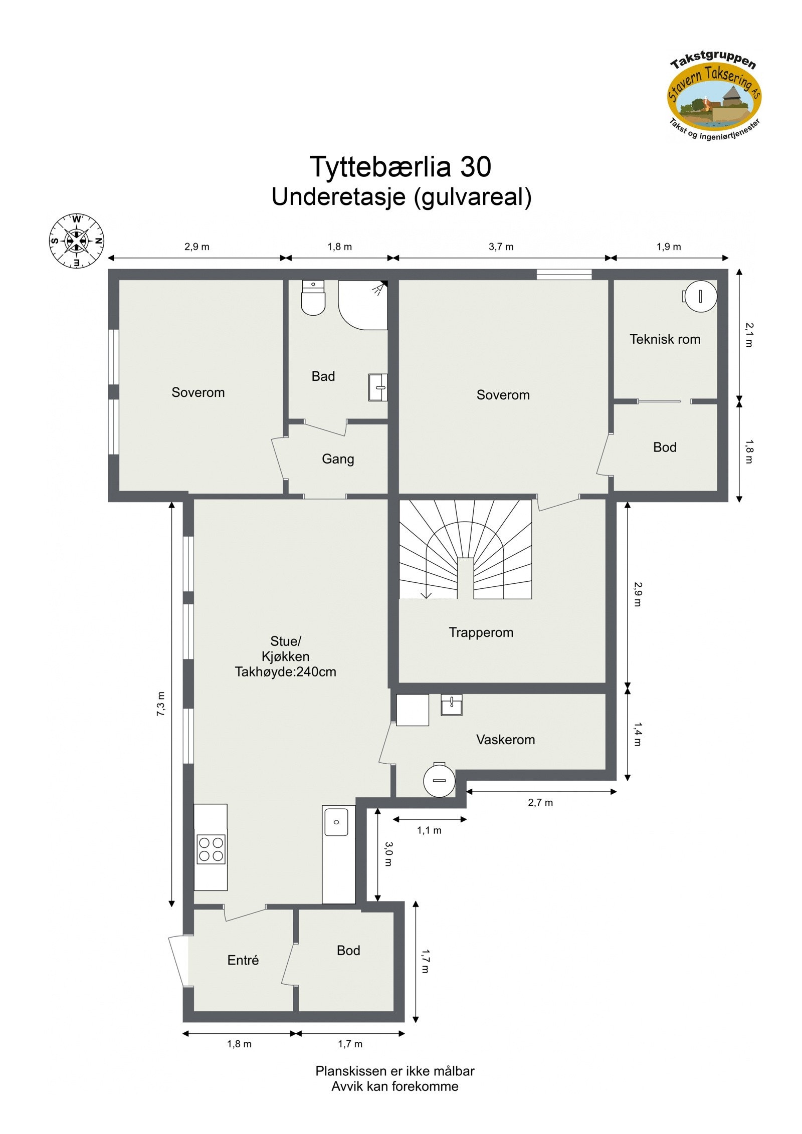 Plantegning underetasje Galleribilde