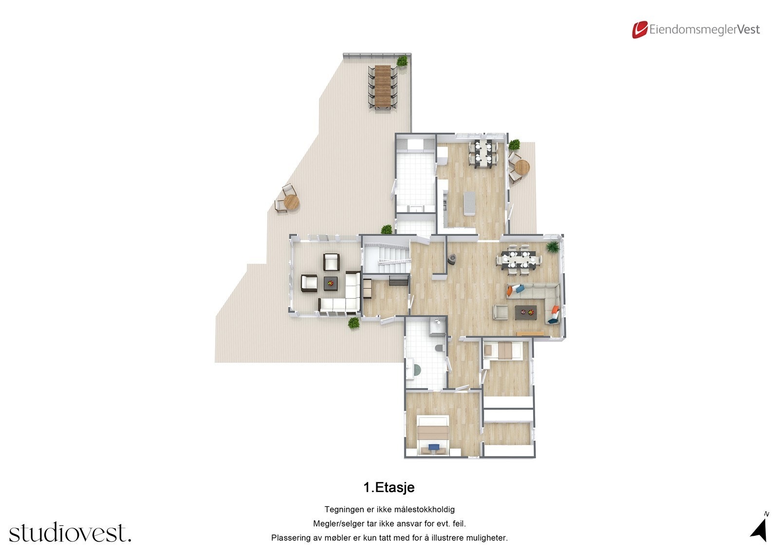 Planskisse 3D: 1. etasje. Galleribilde